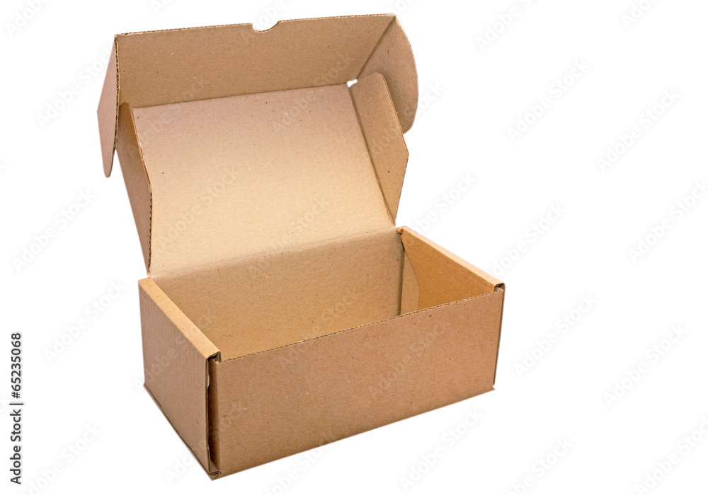 Carton brown open box isolated on white Carton brown open box isolated on white