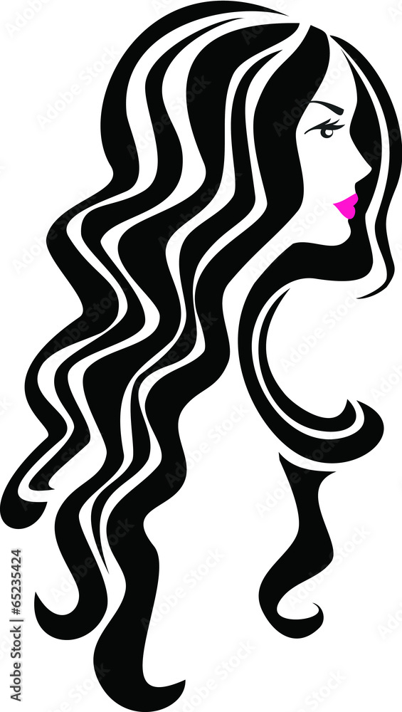 Beauty icon woman hairstyle symbol