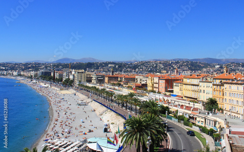 Obraz na płótnie Plage de Nice, promenade des anglais (France, côte d'Azur) w salonie