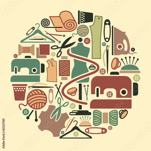 Sewing and needlework icons