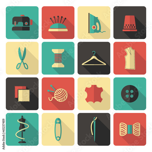 Sewing and needlework icons