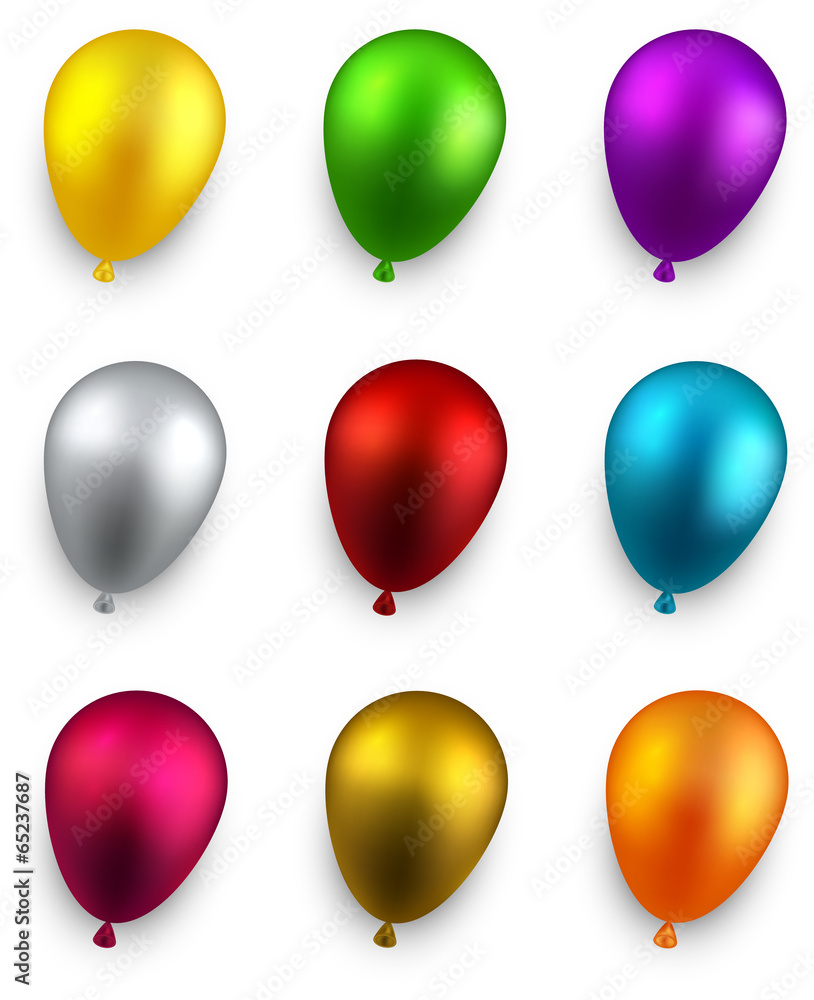 Set of realistic balloons.