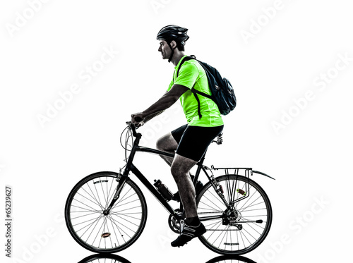 man bicycling mountain bike silhouette