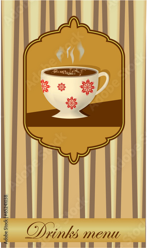 Drink card design with a coffee cup