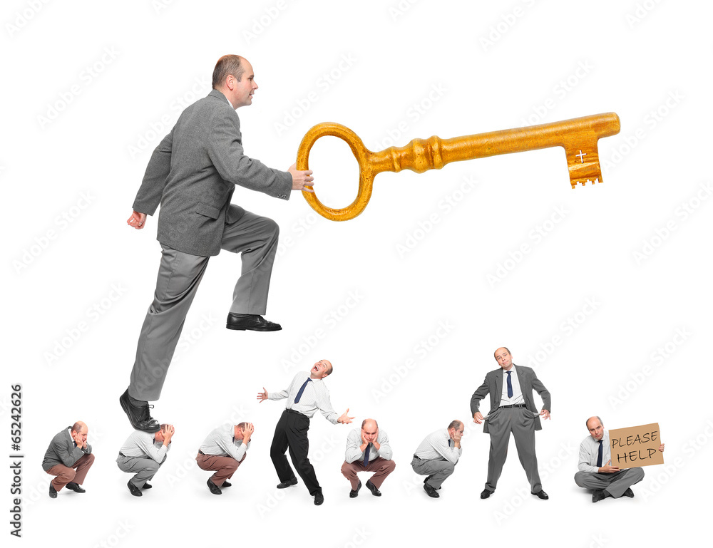 Golden key opens all doors. Corruption metaphor. Stock Photo Adobe Stock