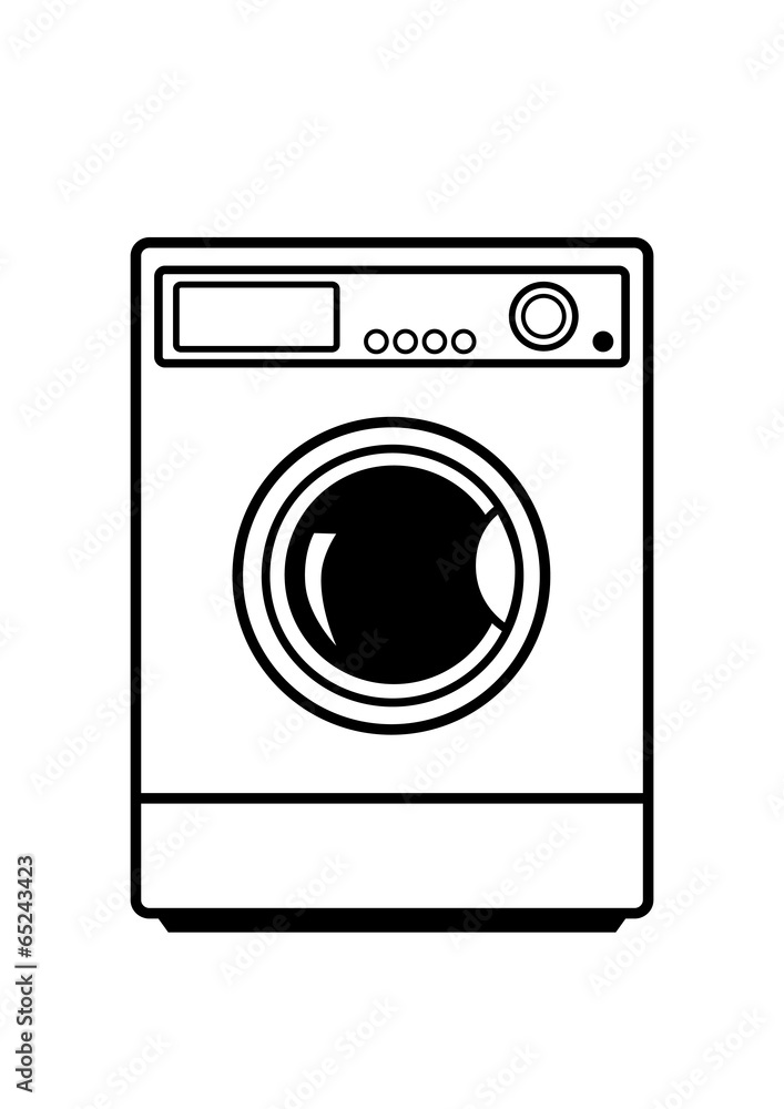 Washing machine on white background