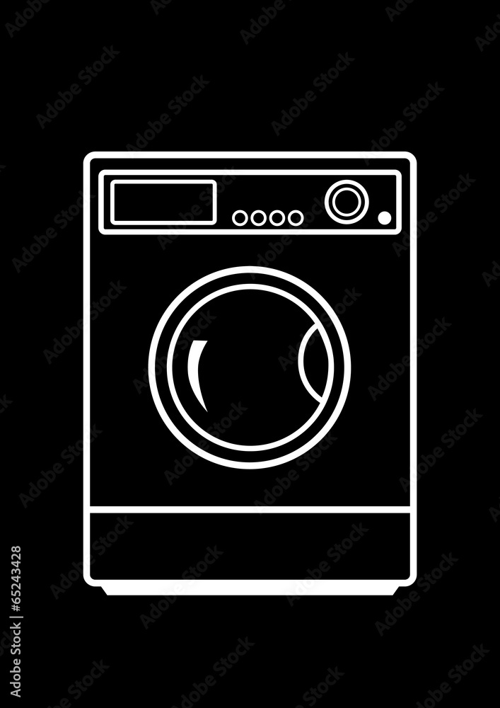 Washing machine on black background Washing machine on black background