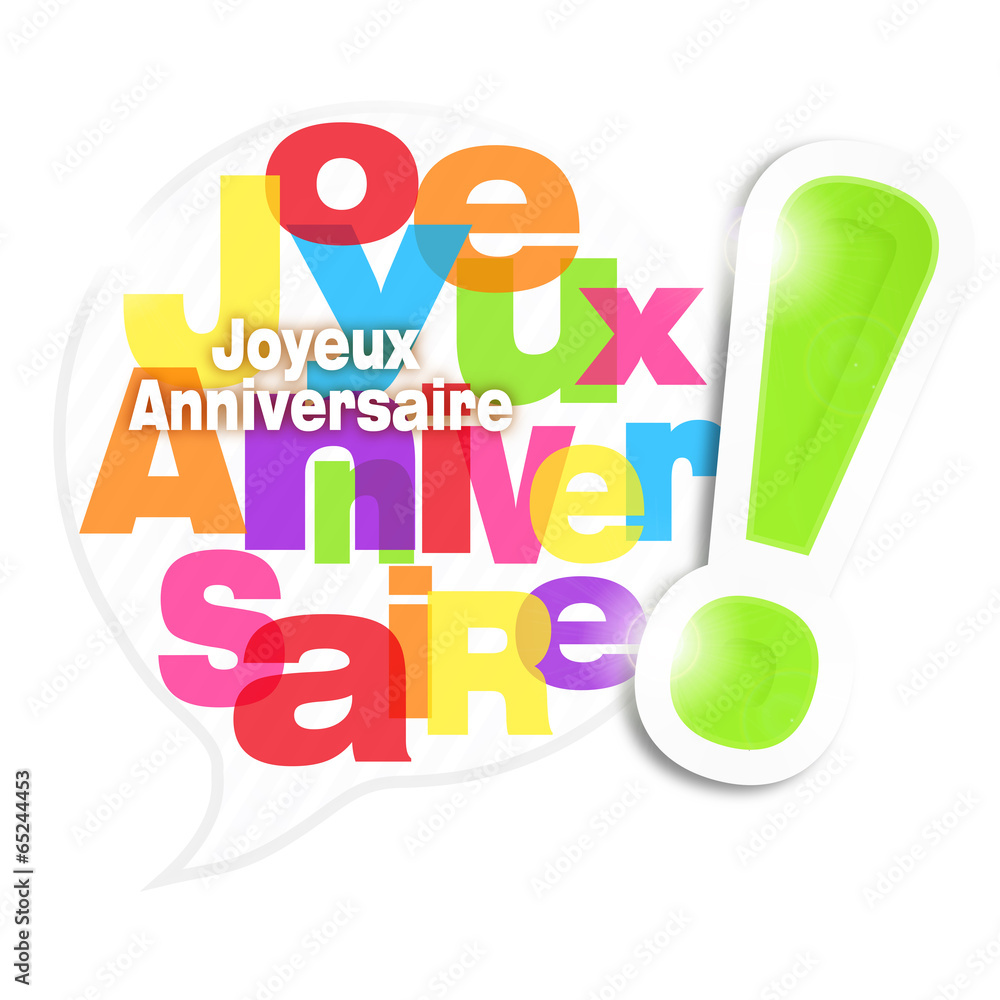 bulle mosaïque lettres : joyeux anniversaire (cs5)
