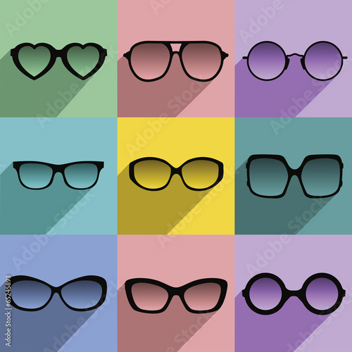 Sunglasses flat icons