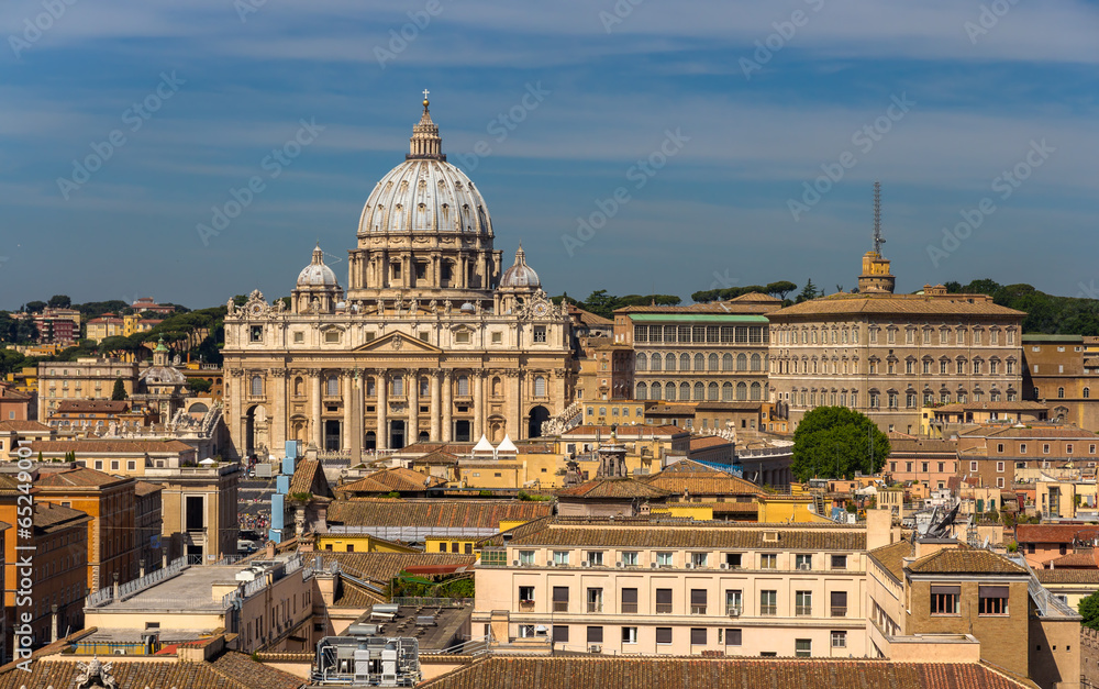 View of St. Peter's Basilica in Rome, Italy