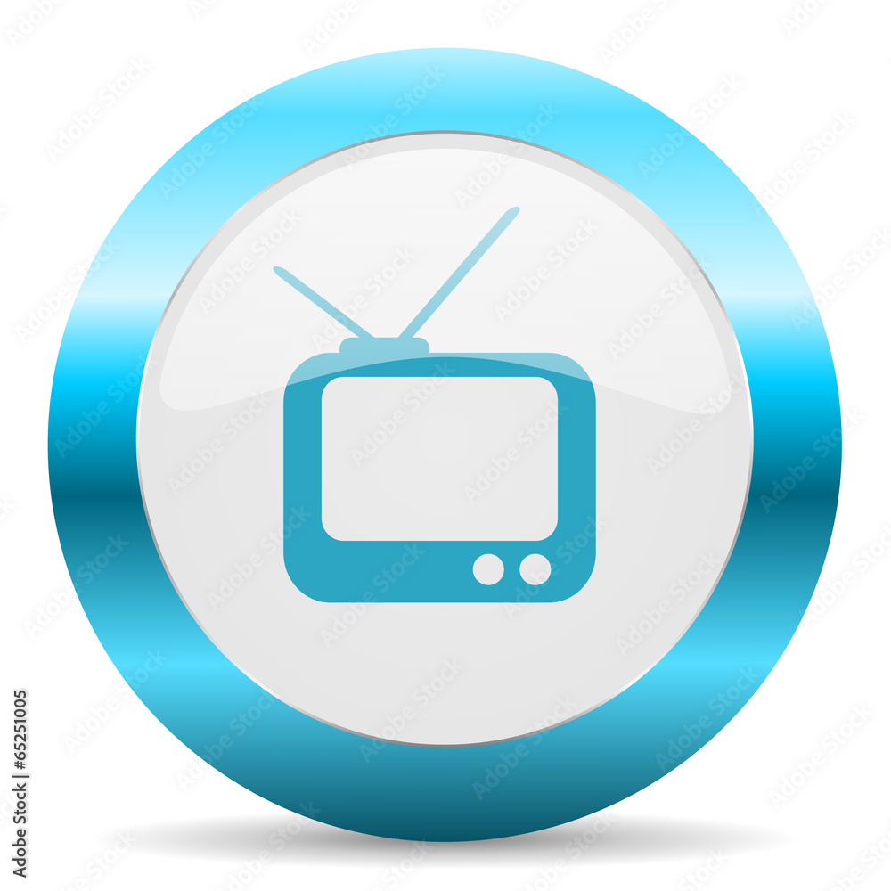 tv blue glossy icon tv blue glossy icon