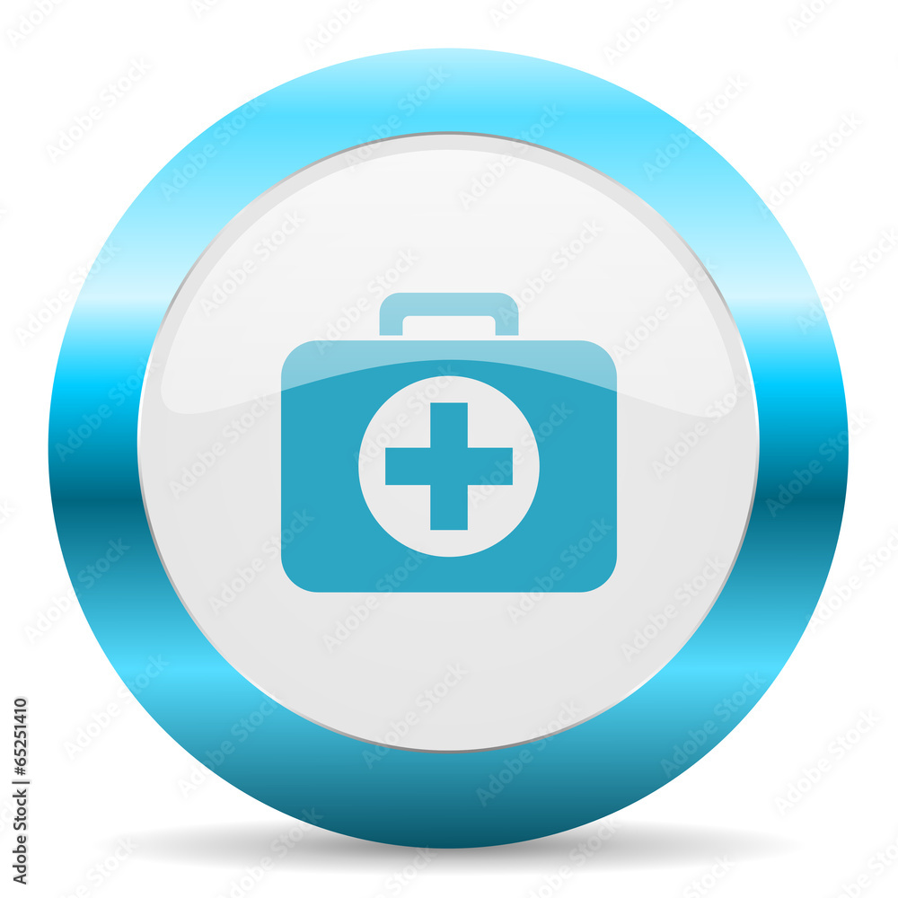 first aid blue glossy icon first aid blue glossy icon