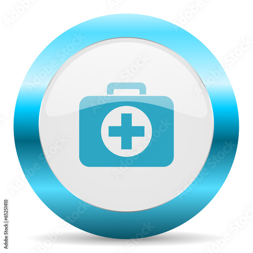 first aid blue glossy icon