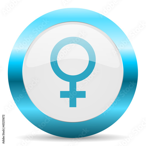 female blue glossy icon