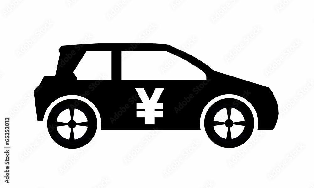 Symbole du Yen sur une voiture