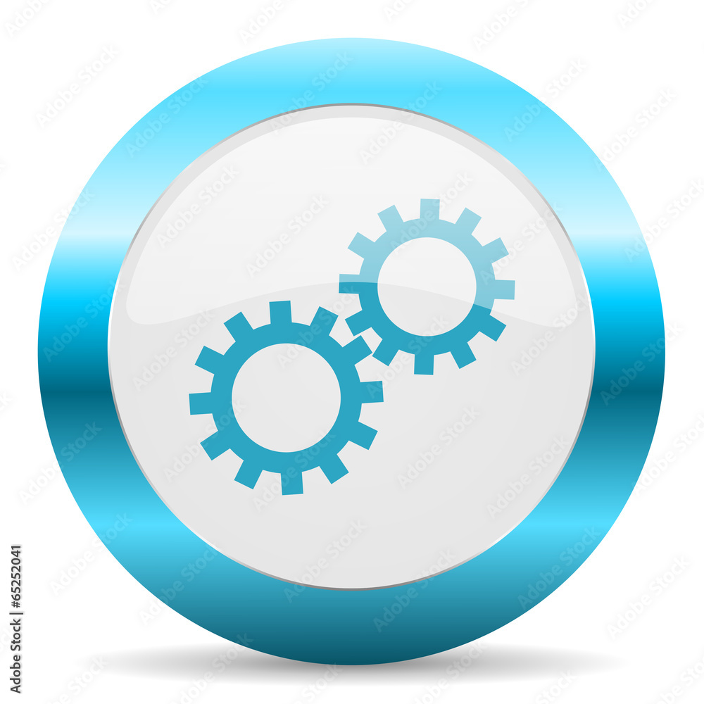 gear blue glossy icon gear blue glossy icon