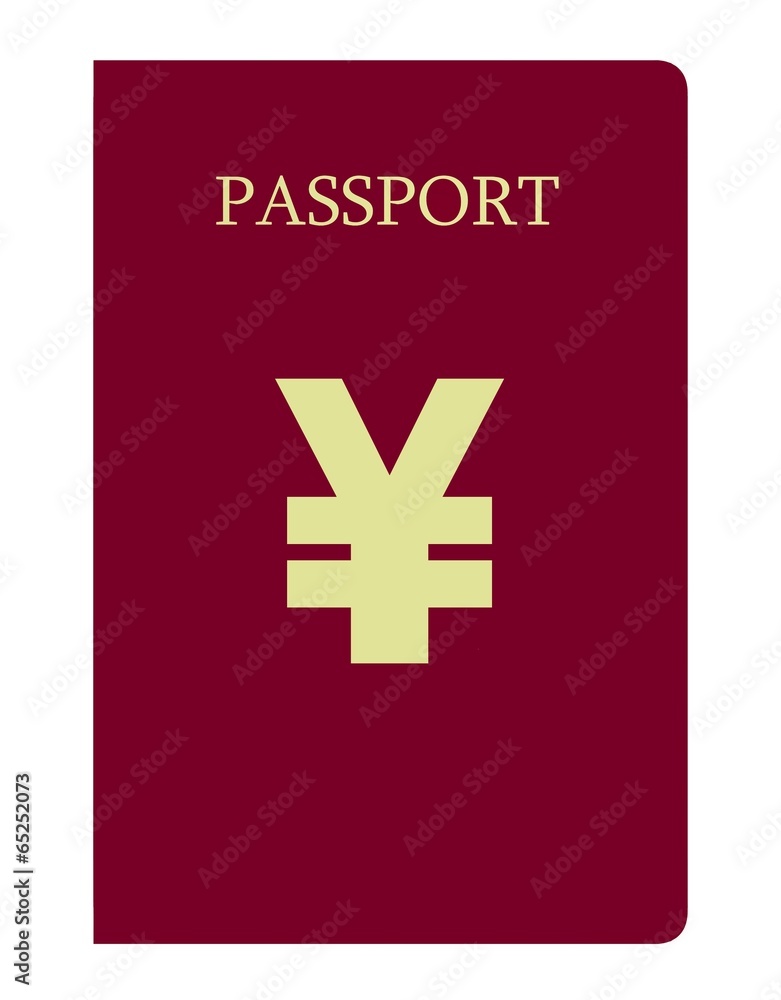 Symbole du Yen sur un passeport Symbole du Yen sur un passeport