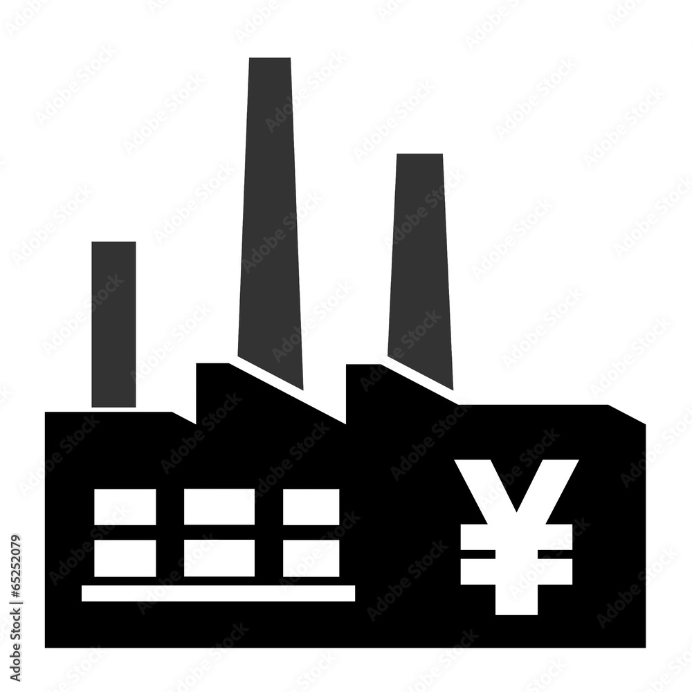 Symbole du Yen dans une usine