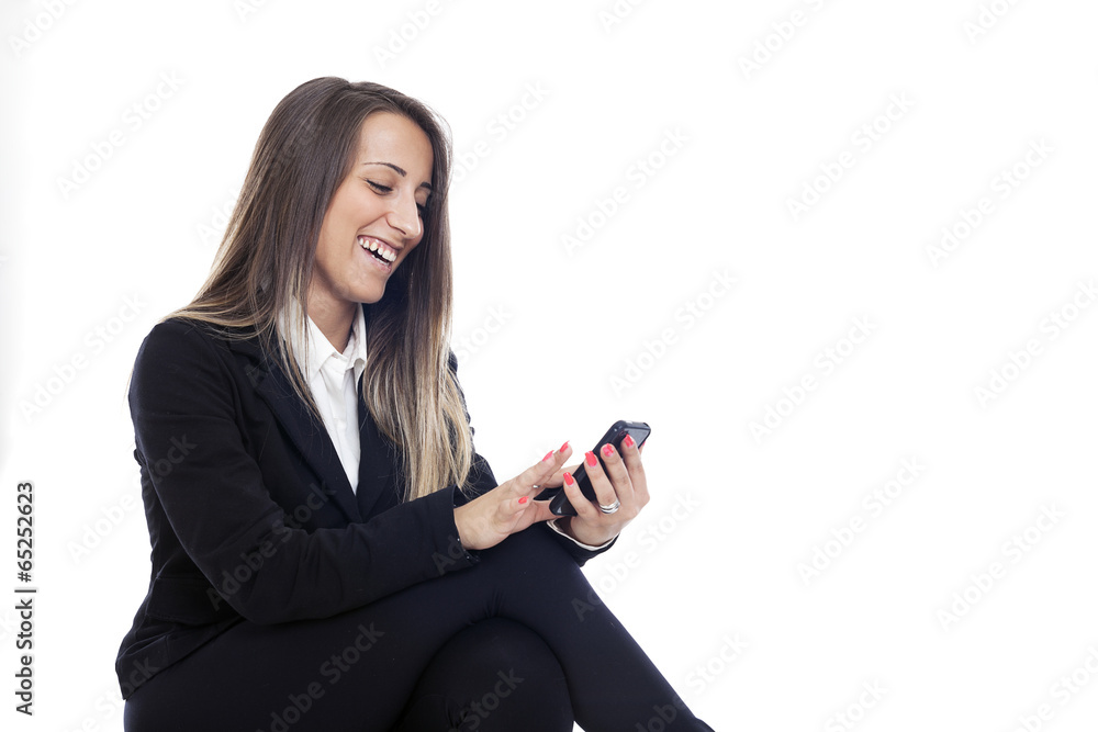 Portrait of a young attractive business woman whit phone Portrait of a young attractive business woman whit phone