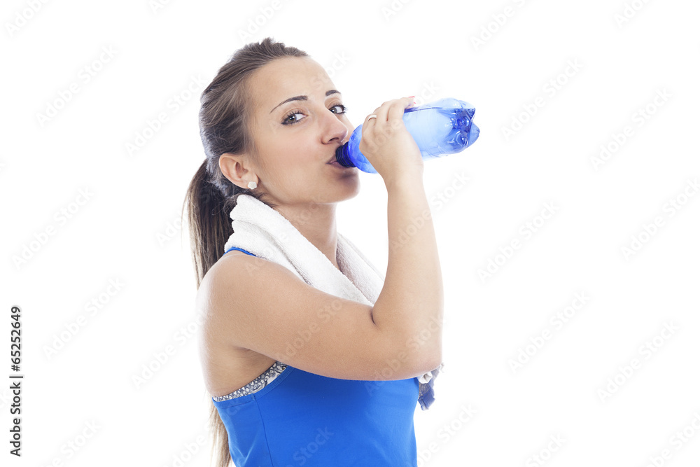 beautiful young sporty woman with a bottle of water beautiful young sporty woman with a bottle of water
