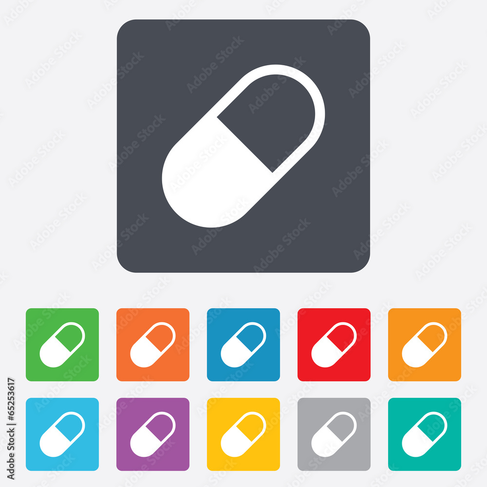 Medical pill sign icon. Drugs symbol. Medical pill sign icon. Drugs symbol.