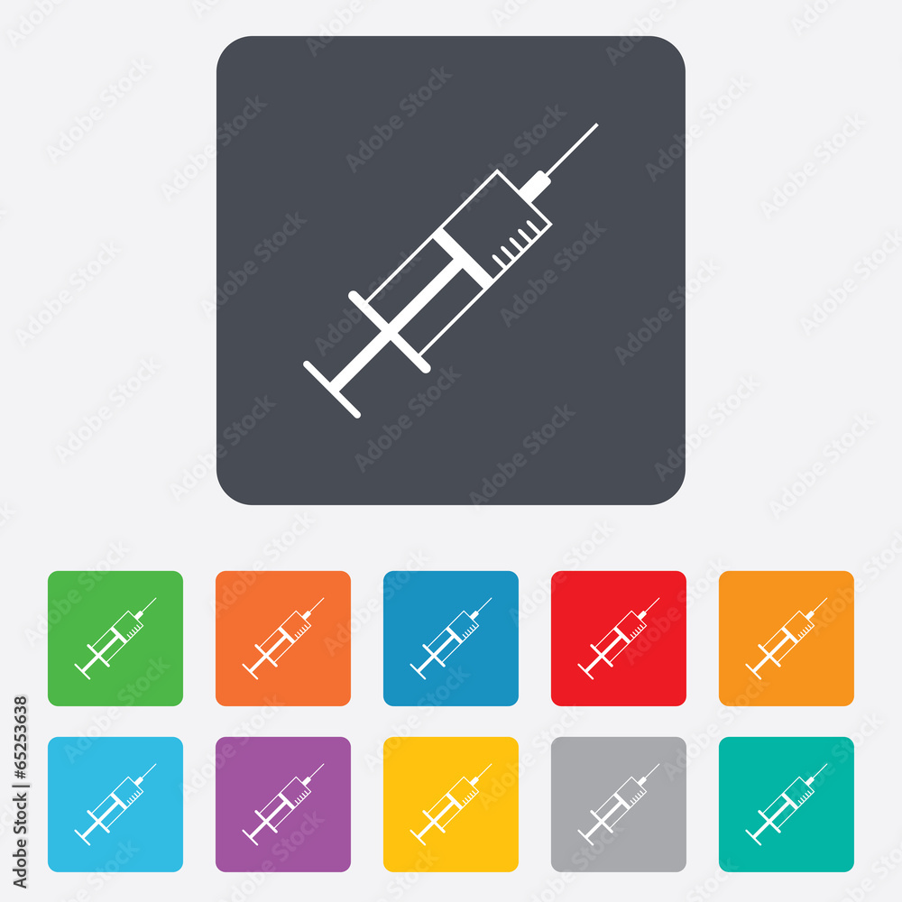 Syringe sign icon. Medicine symbol. Syringe sign icon. Medicine symbol.