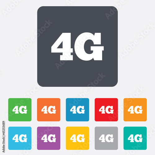4G sign. Mobile telecommunications technology. © blankstock