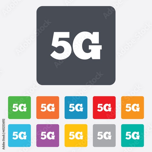 5G sign. Mobile telecommunications technology.