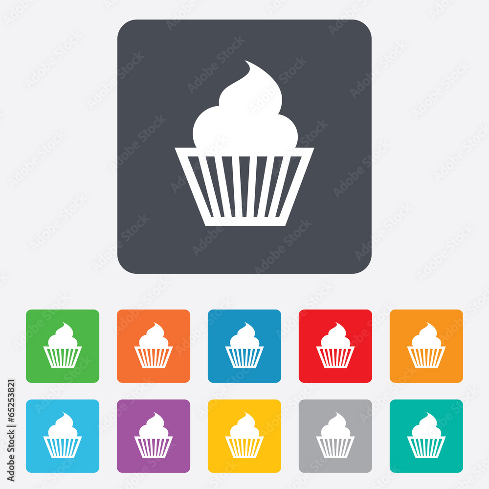 Muffin sign icon. Cupcake symbol.