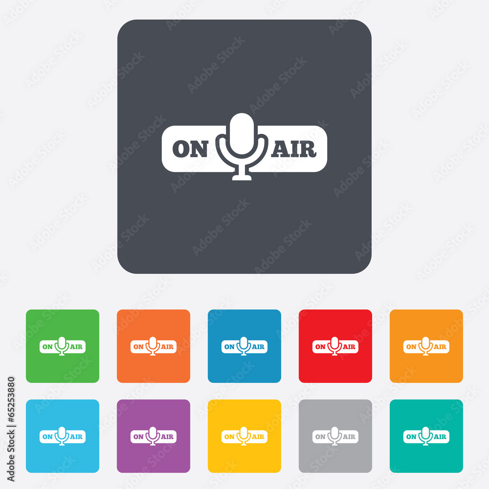 On air sign icon. Live stream symbol. On air sign icon. Live stream symbol.