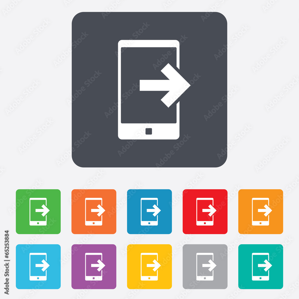 Outcoming call sign icon. Smartphone symbol. Outcoming call sign icon. Smartphone symbol.