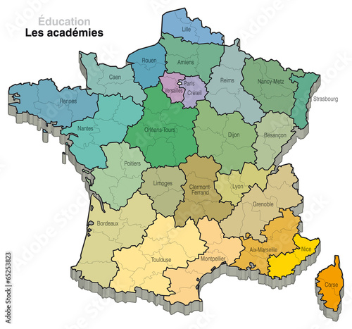 France - Subdivisions du territoire - Académies