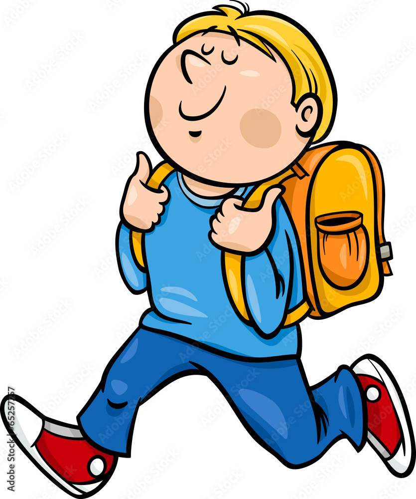 boy grade student cartoon illustration