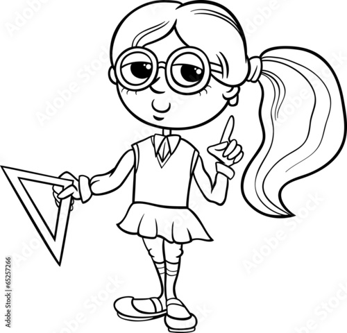 grade school girl coloring page