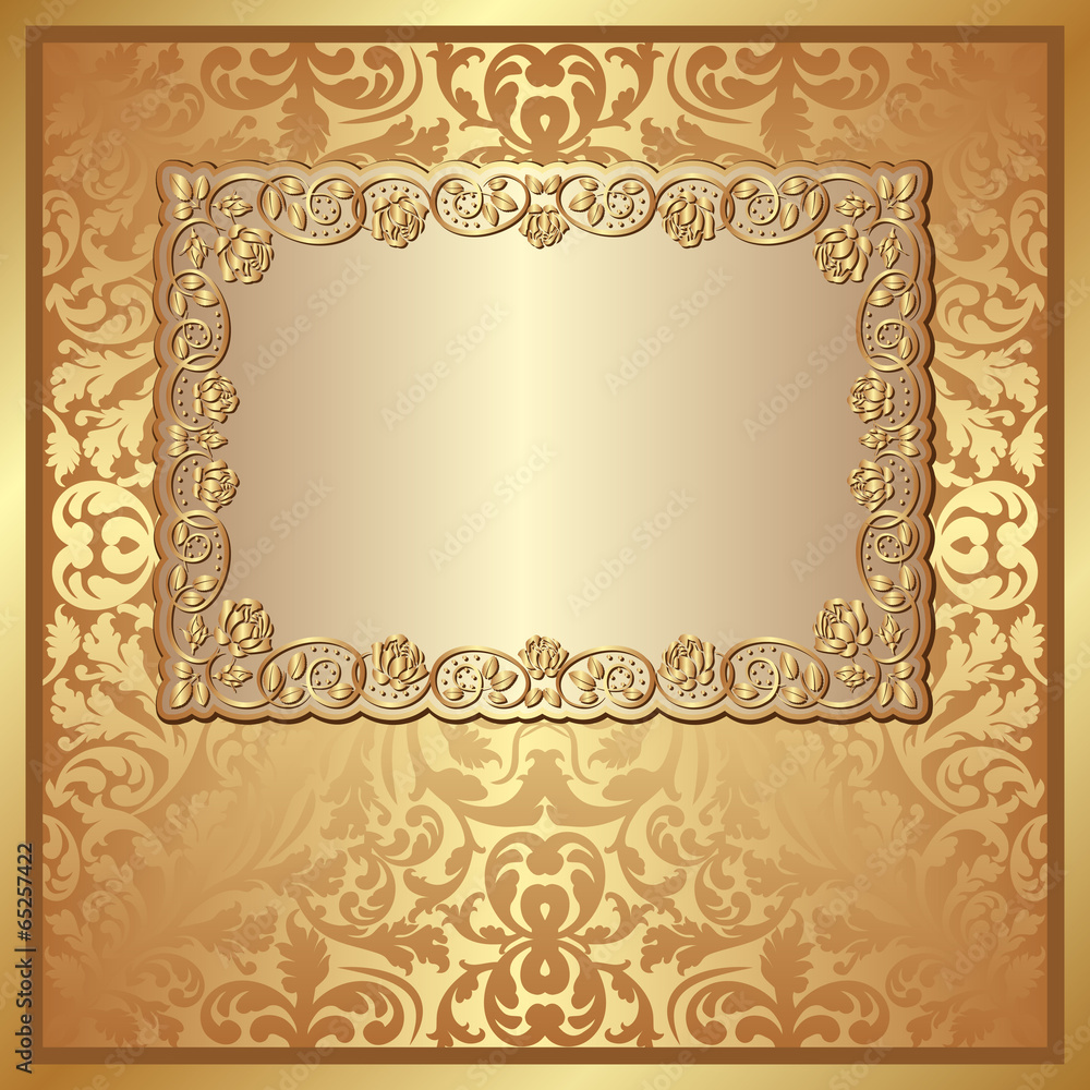 golden background with floral ornaments
