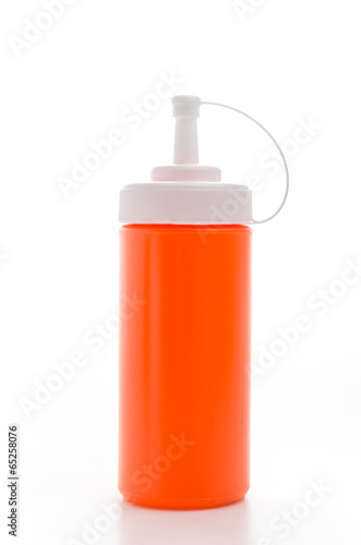 Sauce bottle isolated white background