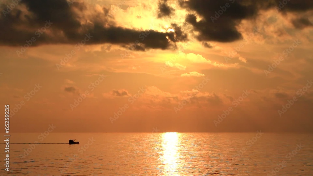 Dramatic sunset offshore in the middle of ocean
Dramatic sunset offshore in the middle of ocean