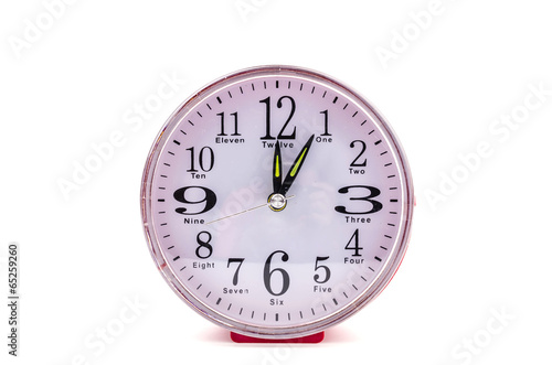 Clock isolated white background