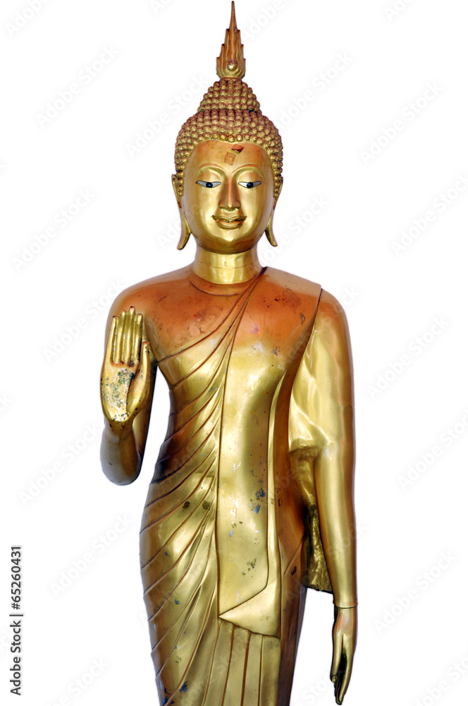 Golden Buddha image with white Isolated Golden Buddha image with white Isolated