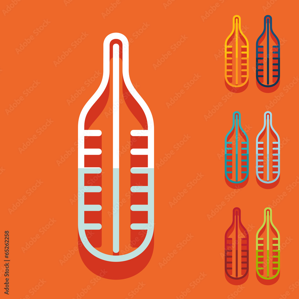 Flat design: thermometer Flat design: thermometer