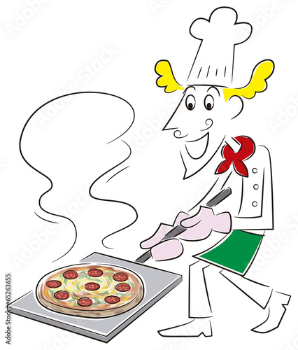 ピザを作るシェフ