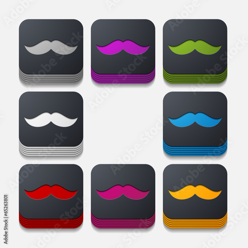 square button: mustache