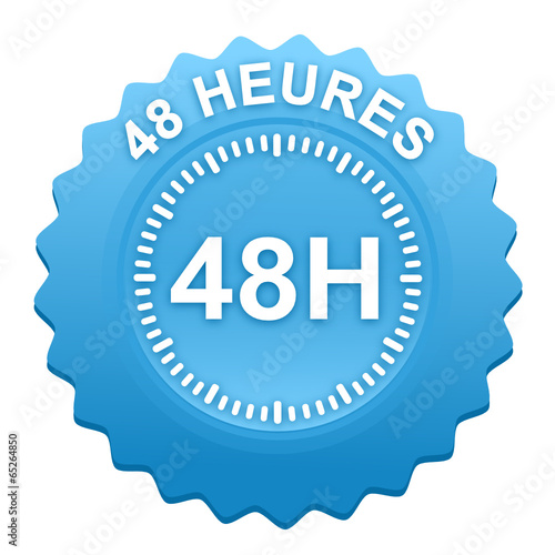 48 heures sur bouton web denté bleu