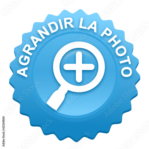 agrandir la photo sur bouton web denté bleu