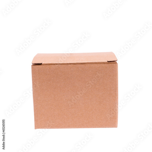 closed cardboard box with white background © zhu difeng