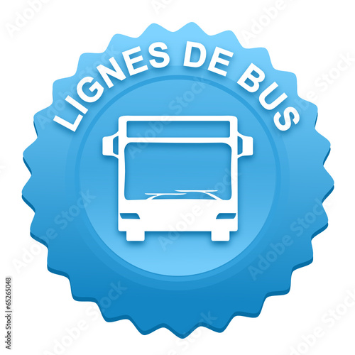 lignes de bus sur bouton web denté bleu