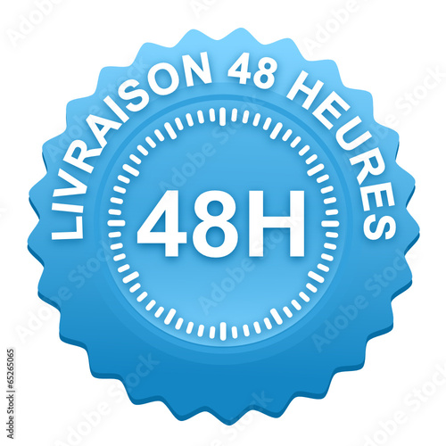 livraison 48 heures sur bouton web denté bleu
