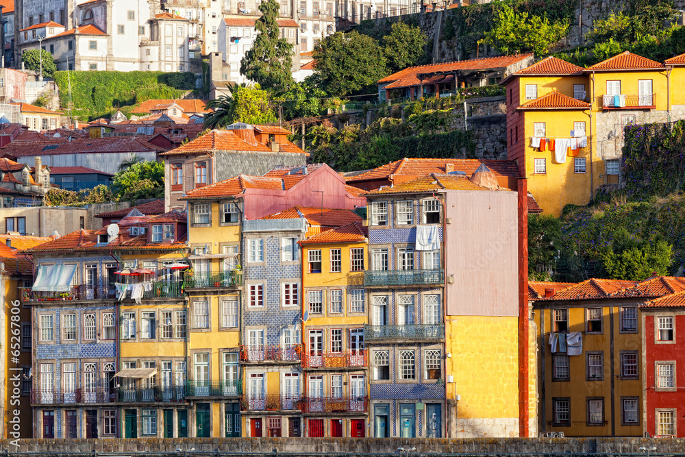Multi-colored old houses , Porto, Portugal