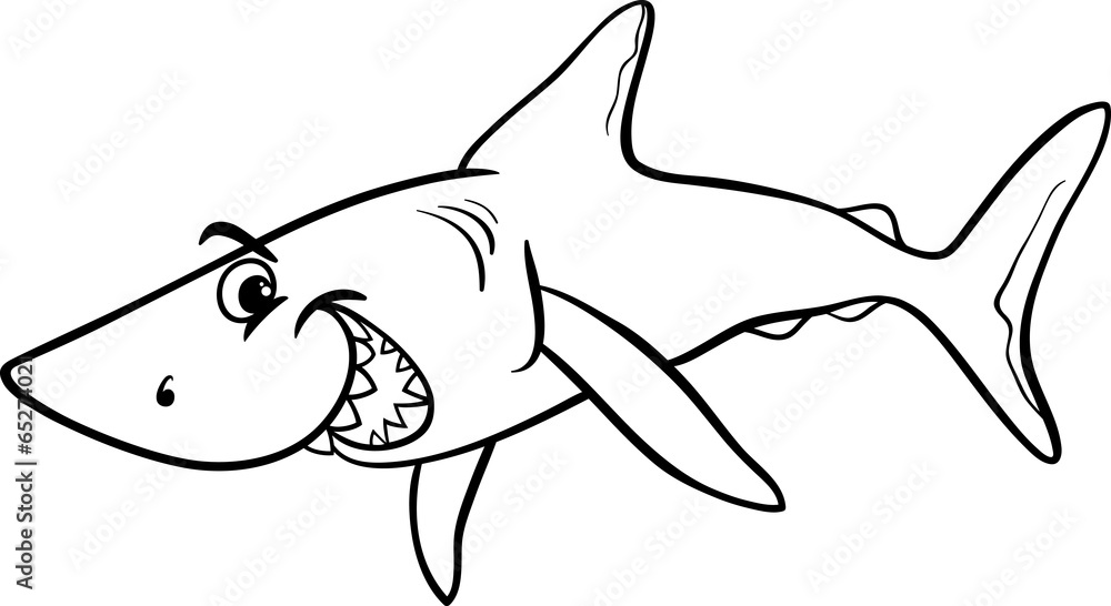 Fototapeta premium shark animal cartoon coloring book