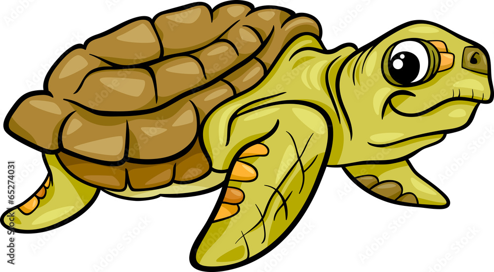 Fototapeta premium ilustracja kreskówka żółw morski
